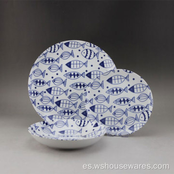 Forma redonda Diseño de color europeo vajilla de porcelana fina